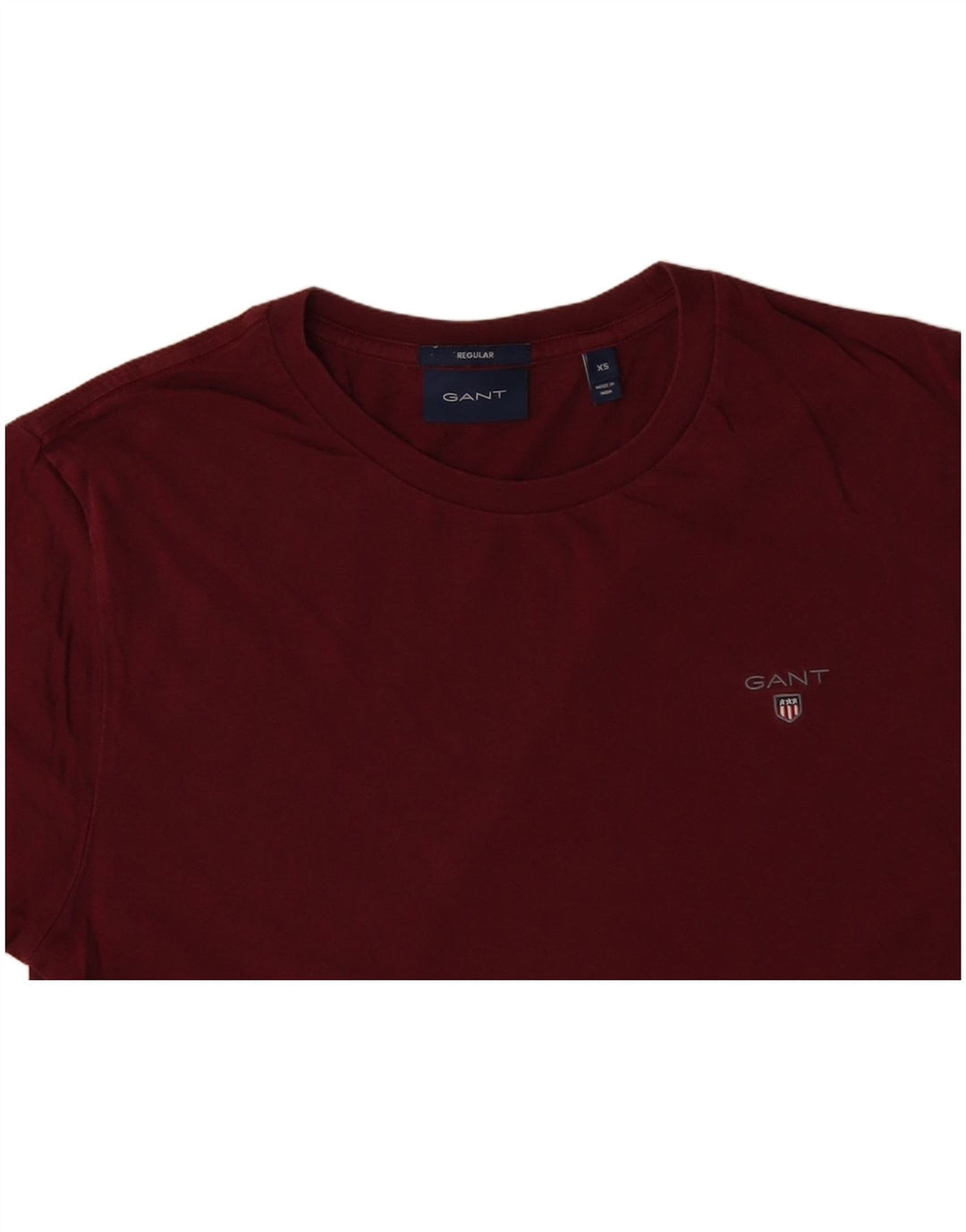 GANT Herren Regular T-Shirt Top XS Burgund Baumwolle