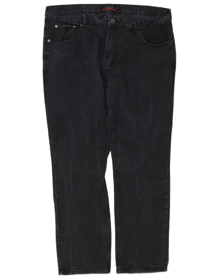 Pierre Cardin Herren Straight Jeans W40 L31 Schwarze Baumwolle