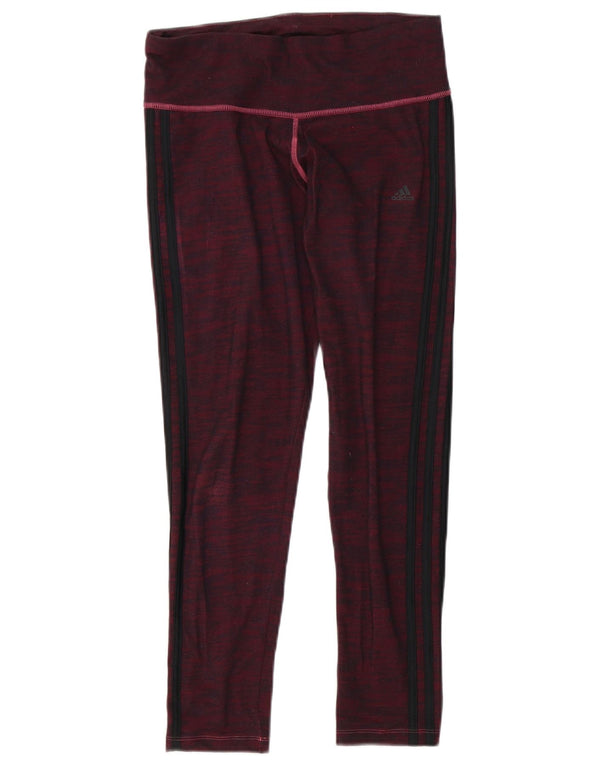 Adidas Damen Climalite Leggings UK 12/14 Mittellila gefleckte Baumwolle