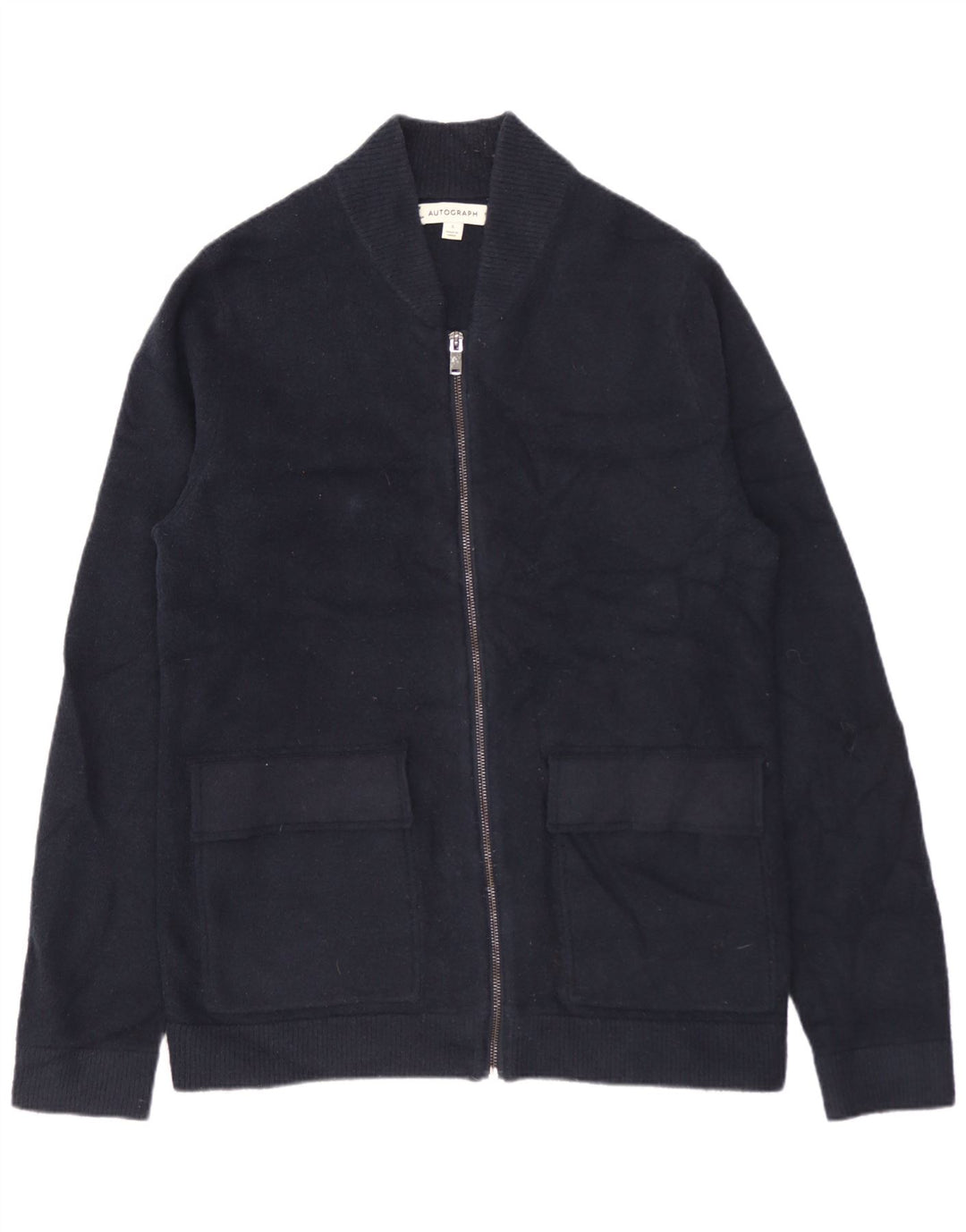 Marks & SPENCER Herren-Autograph-Strickjacke, klein, marineblau, Polyamid
