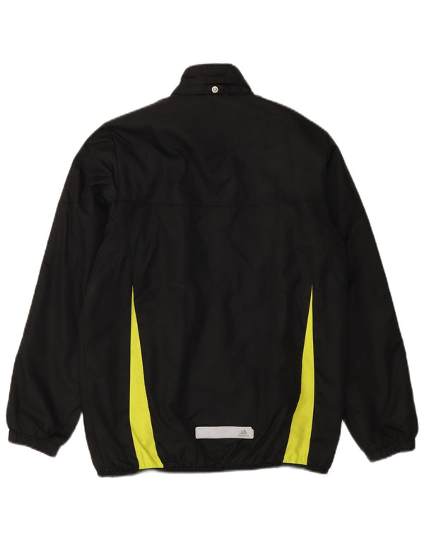 ADIDAS Jungen-Trainingsanzug-Top-Jacke, 11–12 Jahre, schwarzes Colourblock-Nylon
