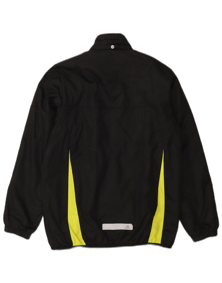 ADIDAS Jungen-Trainingsanzug-Top-Jacke, 11–12 Jahre, schwarzes Colourblock-Nylon