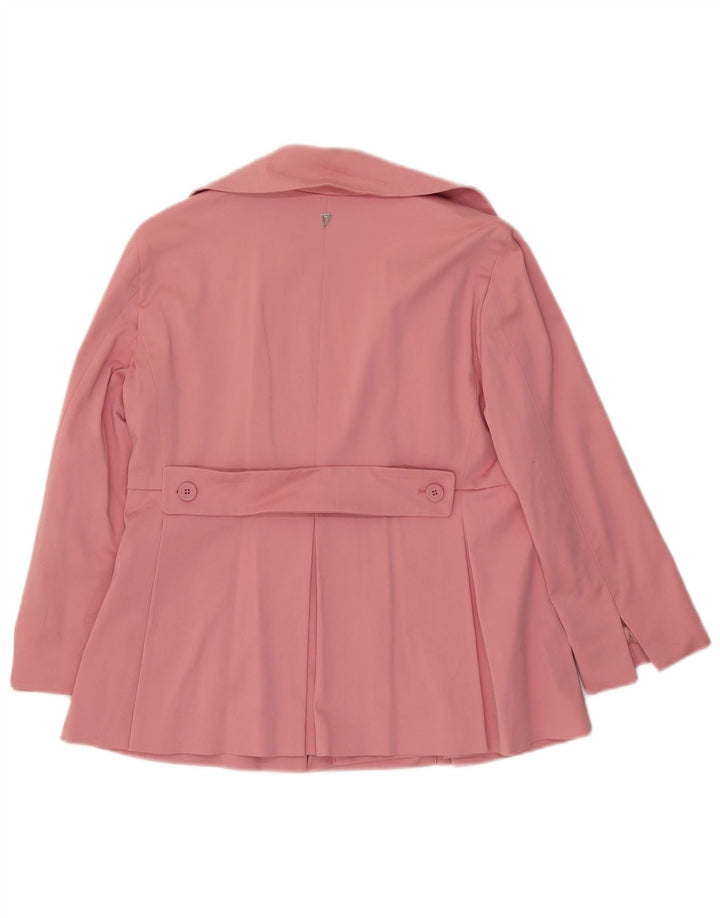 Dondup Damen Zweireiher-Blazerjacke IT 46 Large Rosa Baumwolle
