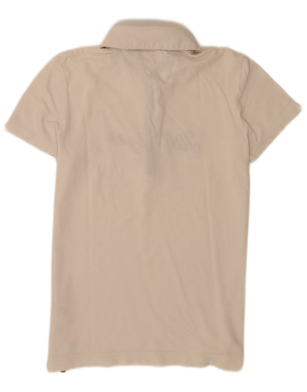 Tommy Hilfiger Womens USA Graphic Polo Shirt UK 14 Large White Cotton