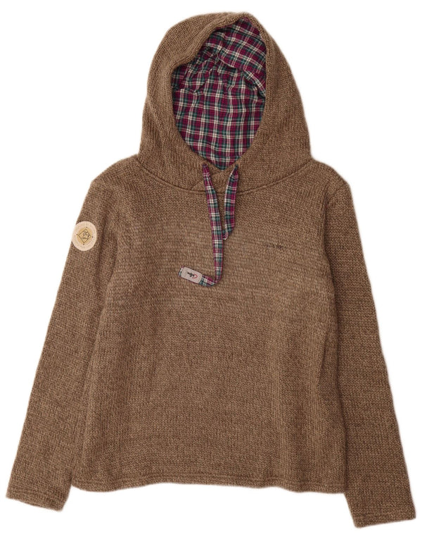 Vintage Herren Kapuzenpullover Pullover Größe 40 Medium Beige Acryl