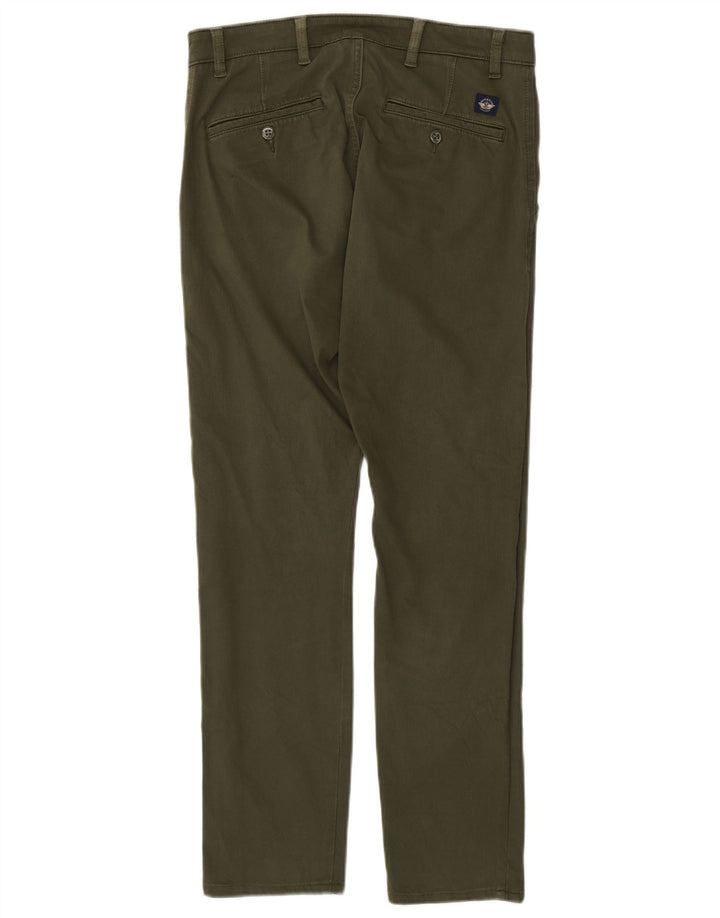 DOCKERS Herren Khakis Skinny Chino Hose W30 L32 Grüne Baumwolle