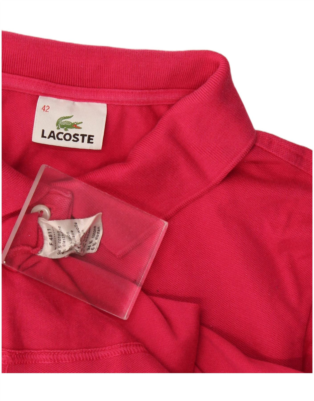 Lacoste Damen-Poloshirt, Größe 42, große rosa Baumwolle