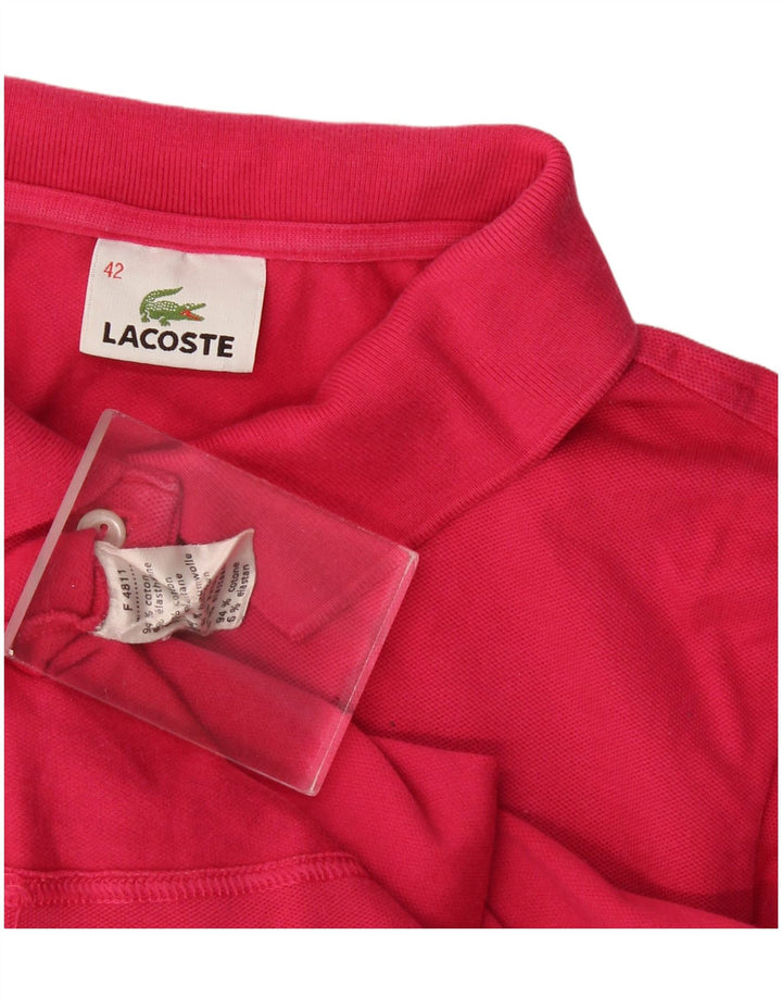 Lacoste Damen-Poloshirt, Größe 42, große rosa Baumwolle