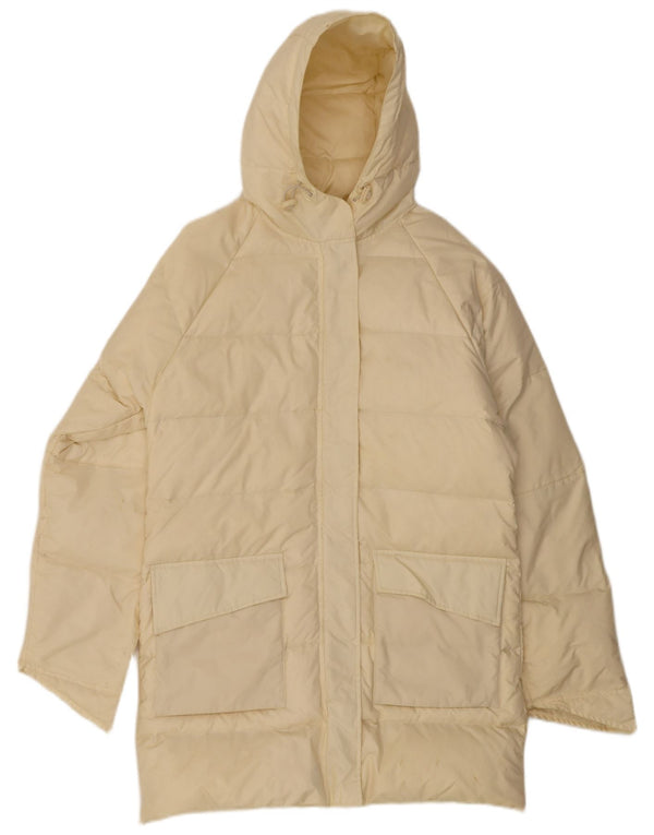 Pheder Womens Hooded Wattierter Mantel IT 46 Großes gelbes Nylon