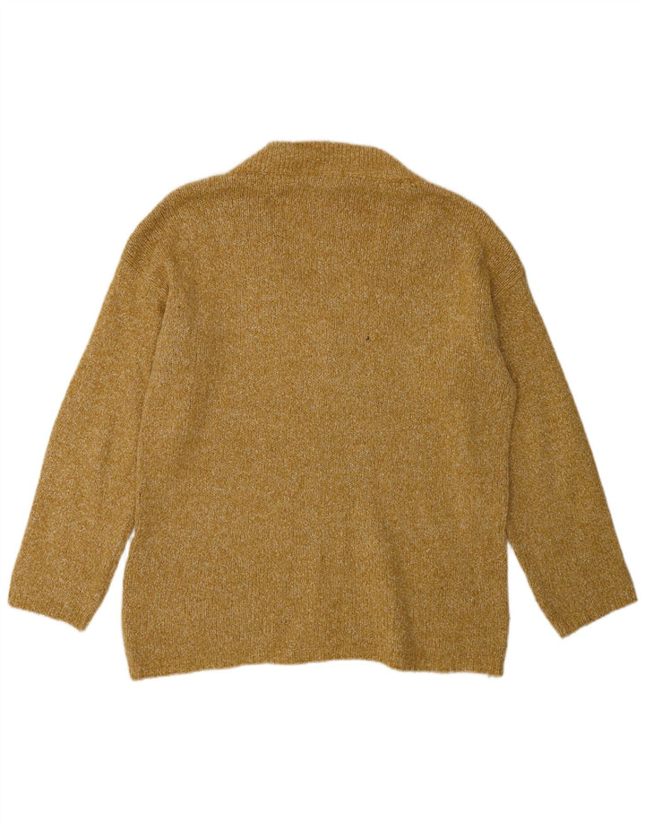 Massimo Dutti Damen-Pullover mit V-Ausschnitt, Gr. 10, klein, gelb meliert