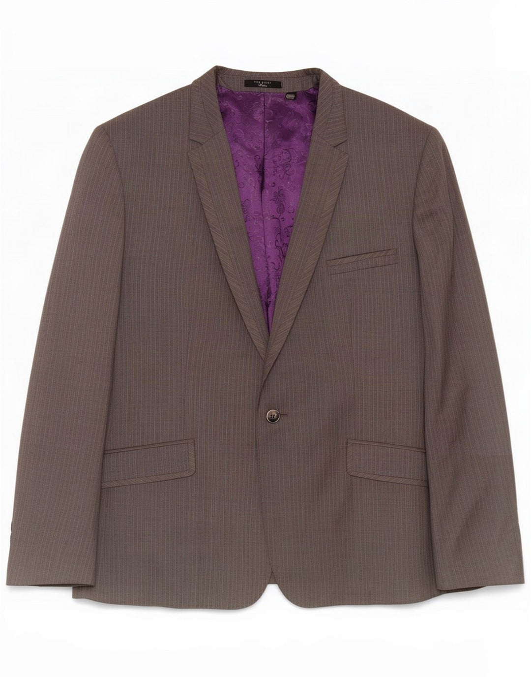 Ted Baker Herren-Blazer mit 1 Knopf, UK 44 2XL, graue Nadelstreifenwolle