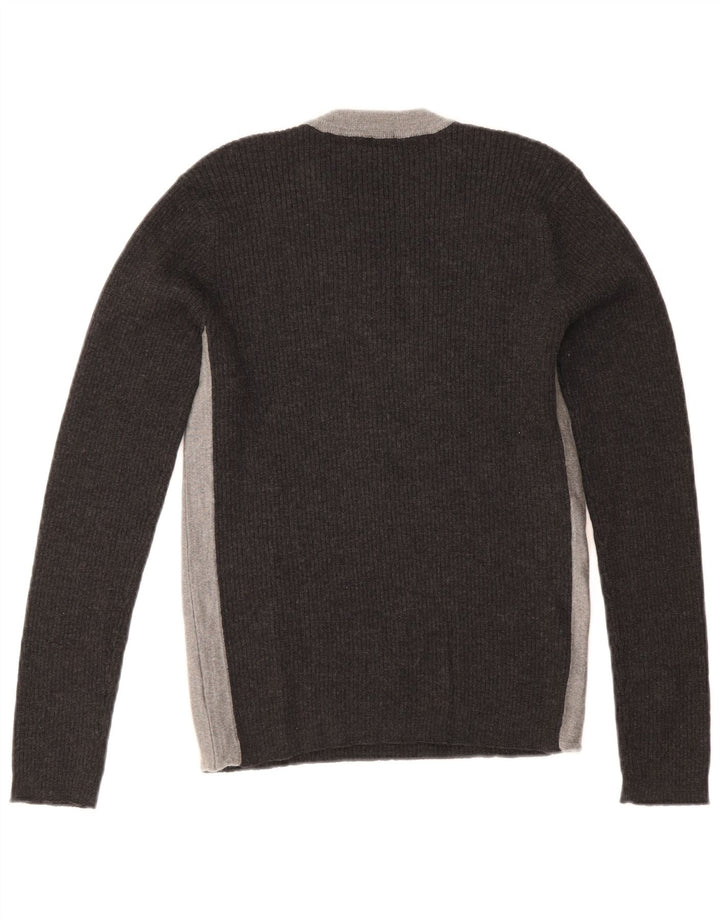 Paul Smith Damen-Pullover mit Rundhalsausschnitt, UK 12, Mittelgrau, Farbblock