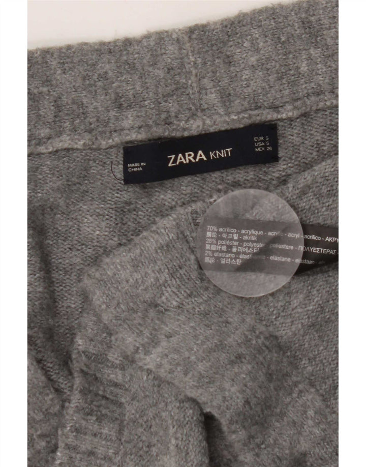Zara Damen-Strickjacke in Übergröße, Gr. 10, Small, Grau, Acryl