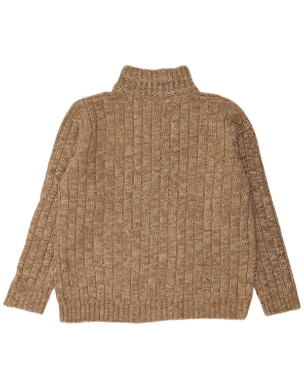 Marks & Spencer Herren-Pullover mit Reißverschluss, XL, beige geflecktes Acryl