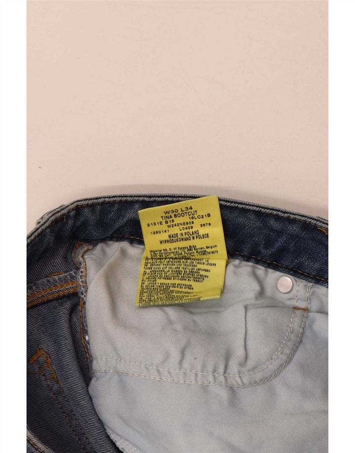 Wrangler Damen Tina Bootcut Jeans W30 L34 Blaue Baumwolle