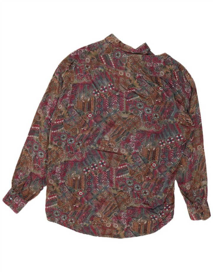 Tipo' S Herren-Hemd mit lockerer Passform, klein, mehrfarbig, Blumenmuster, Viskose