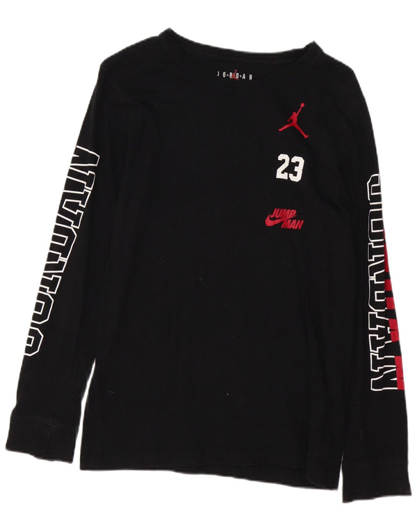 Jordan Boys Graphic Top Langarm 13–14 Jahre XL Schwarz Baumwolle