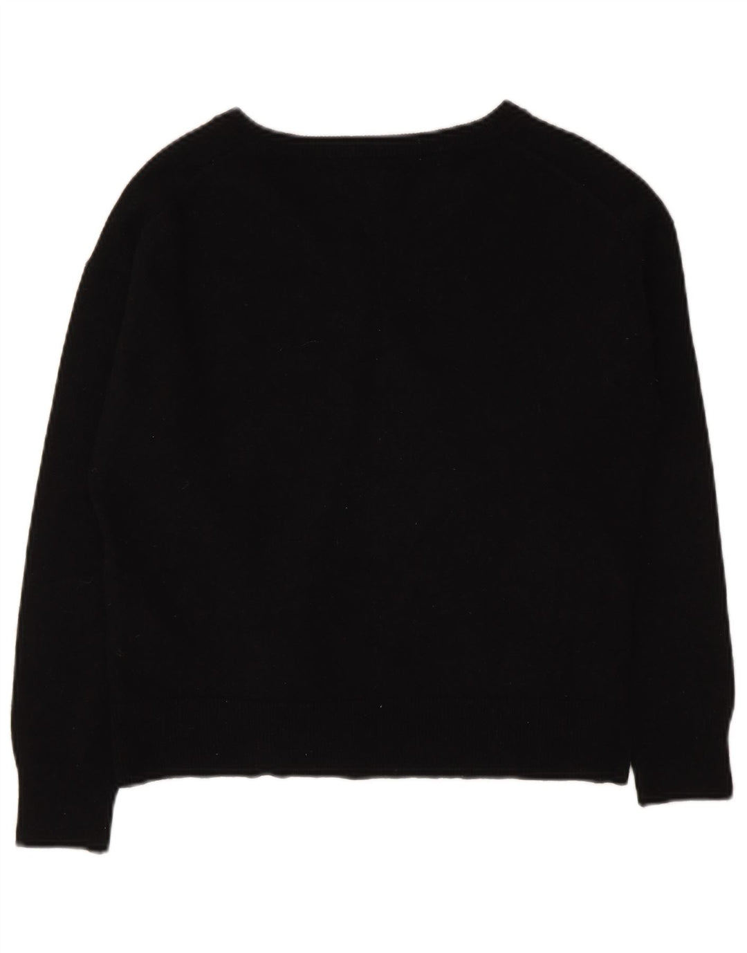 Massimo Dutti Damen-Pullover mit V-Ausschnitt, UK 14, mittelschwarze Wolle