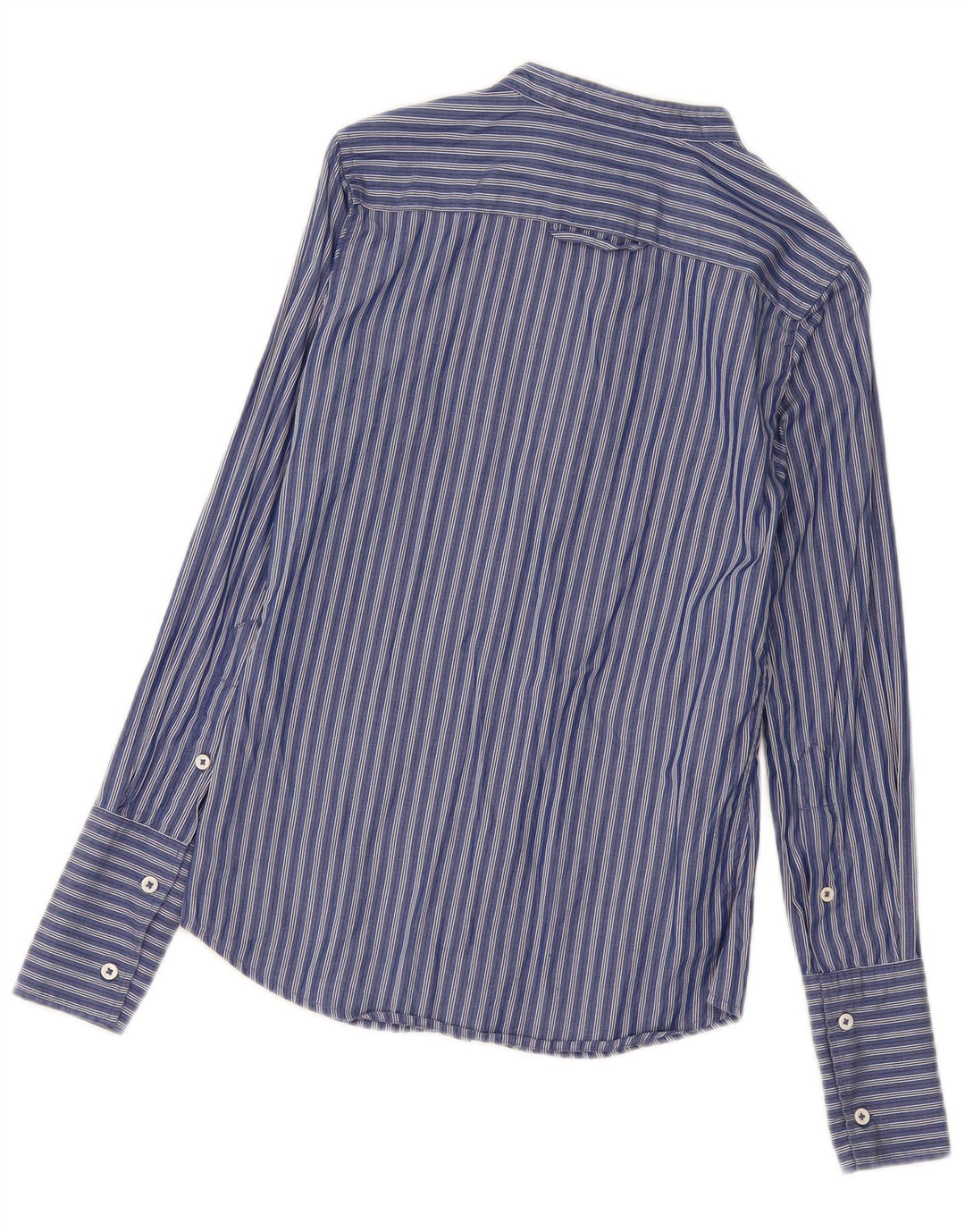 Benetton Damenhemd UK 10 Small Marineblau gestreift