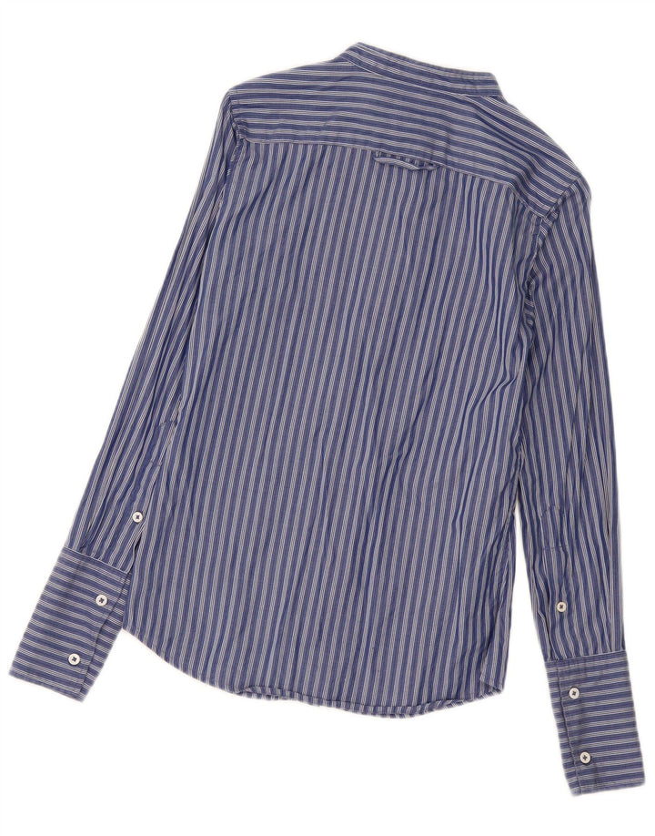 Benetton Damenhemd UK 10 Small Marineblau gestreift