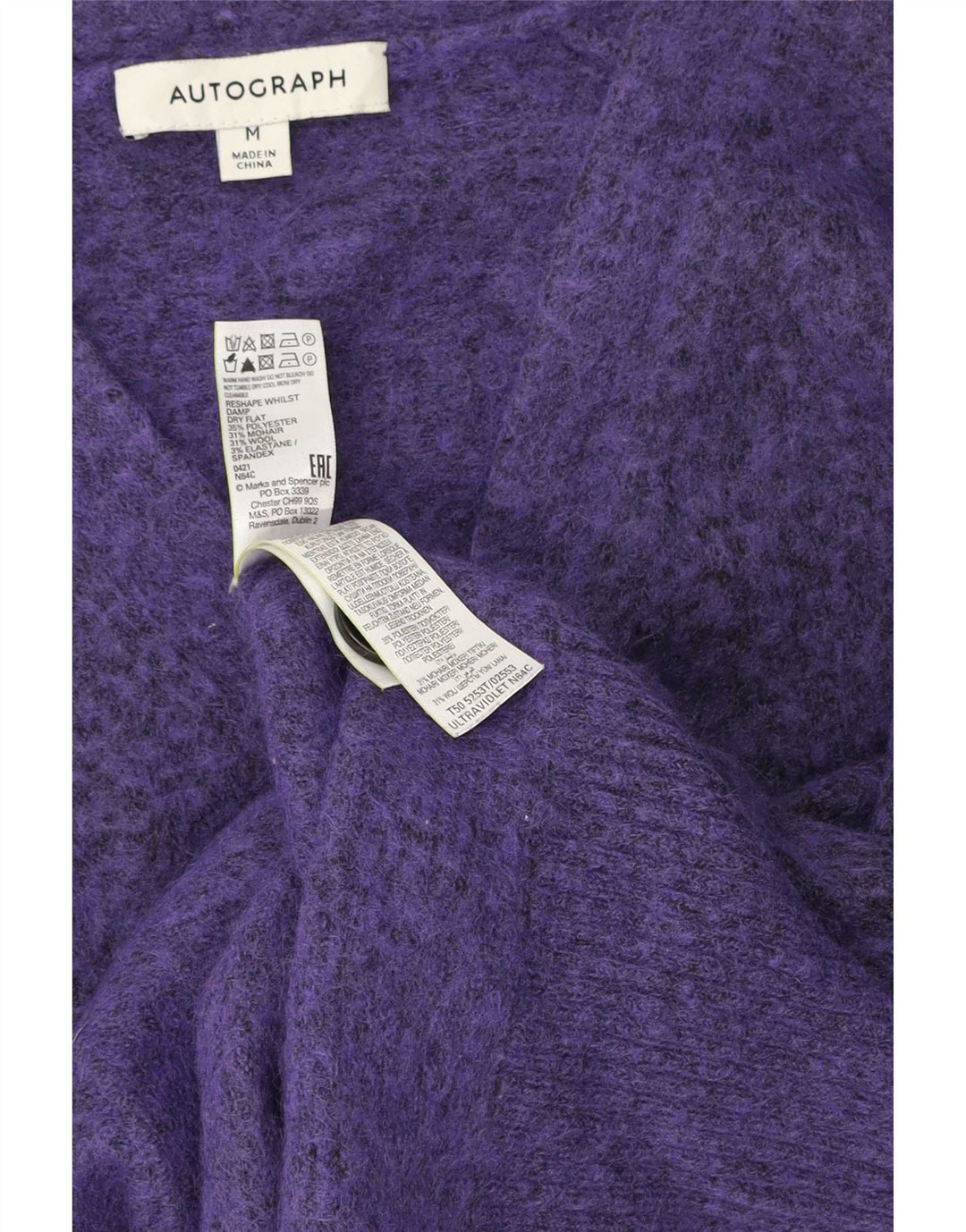 Marks & Spencer Damen-Strickjacke „Autograph“, Gr. 14, Mittelviolett