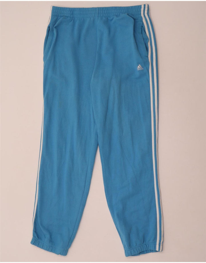 Adidas Herren-Trainingshose, Jogginghose, groß, aus blauer Baumwolle