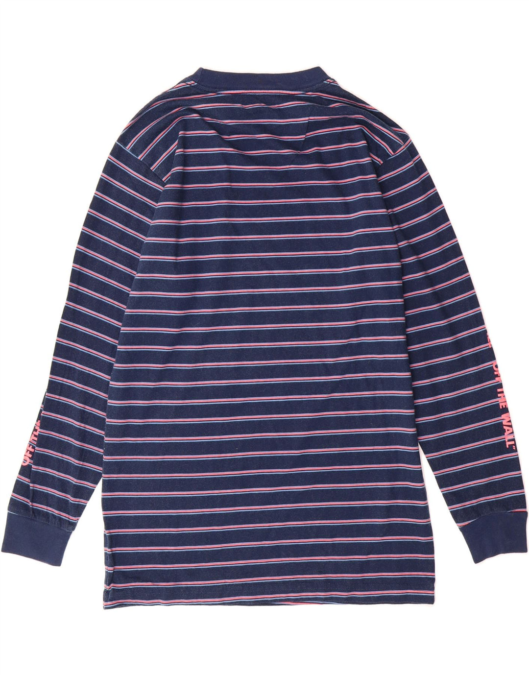 VANS Mens Classic Fit Graphic Top Long Sleeve Medium Navy Blue Striped Vintage Vans and Second-Hand Vans from Messina Hembry 