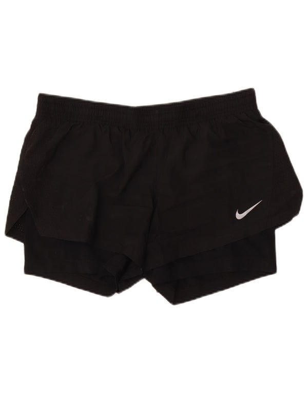 Nike Damen Dri Fit Sport Shorts UK 14 Medium Schwarz Polyester