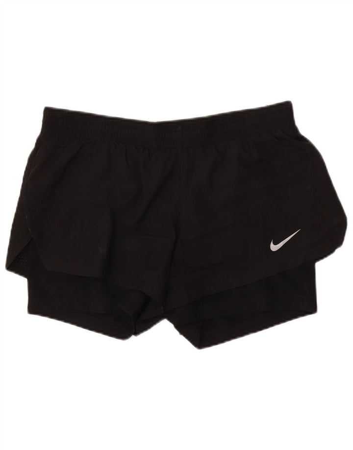 Nike Damen Dri Fit Sport Shorts UK 14 Medium Schwarz Polyester