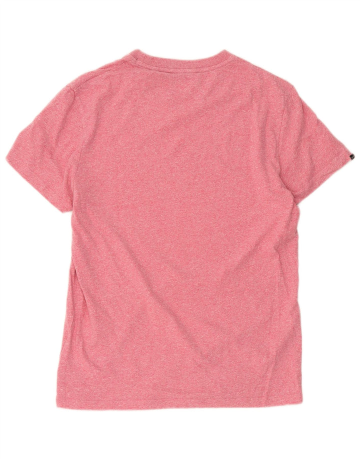 Superdry Herren T-Shirt-Oberteil aus mittelrosa gesprenkelter Baumwolle