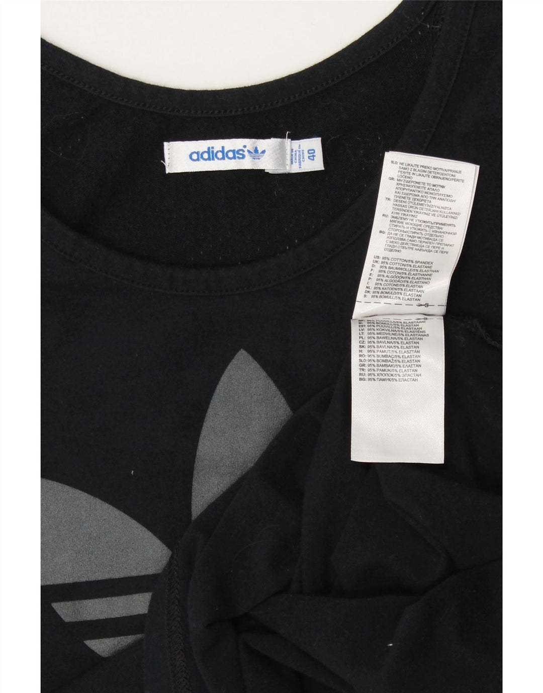 ADIDAS Damen Grafik T-Shirt Top IT 40 Small Schwarz