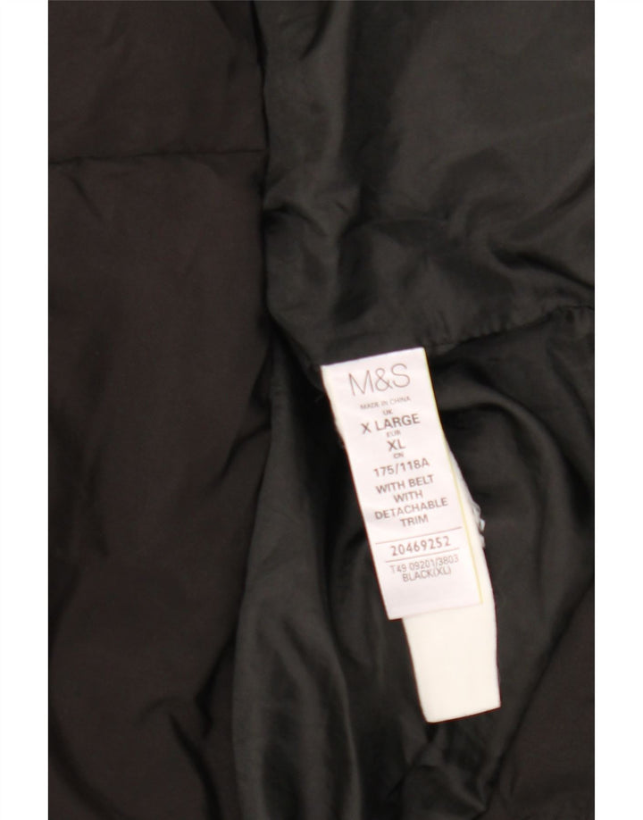 Marks & Spencer Wattierter Damenmantel mit Kapuze, UK 18, XL, Schwarz, Polyester