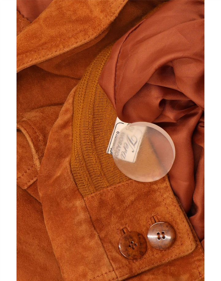 VINTAGE Herren Wildleder Bomberjacke IT 52 XL Beige Leder