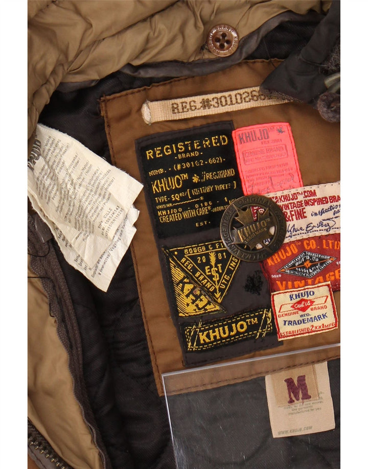 KHUJO Damen-Militär-Parka mit Kapuze, UK 14, Mittelbraun, Polyester