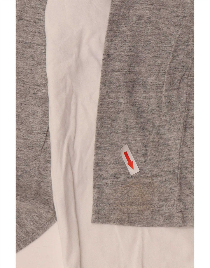 Superdry Herren-Oberteil, langärmlig, groß, weiße Farbblock-Baumwolle