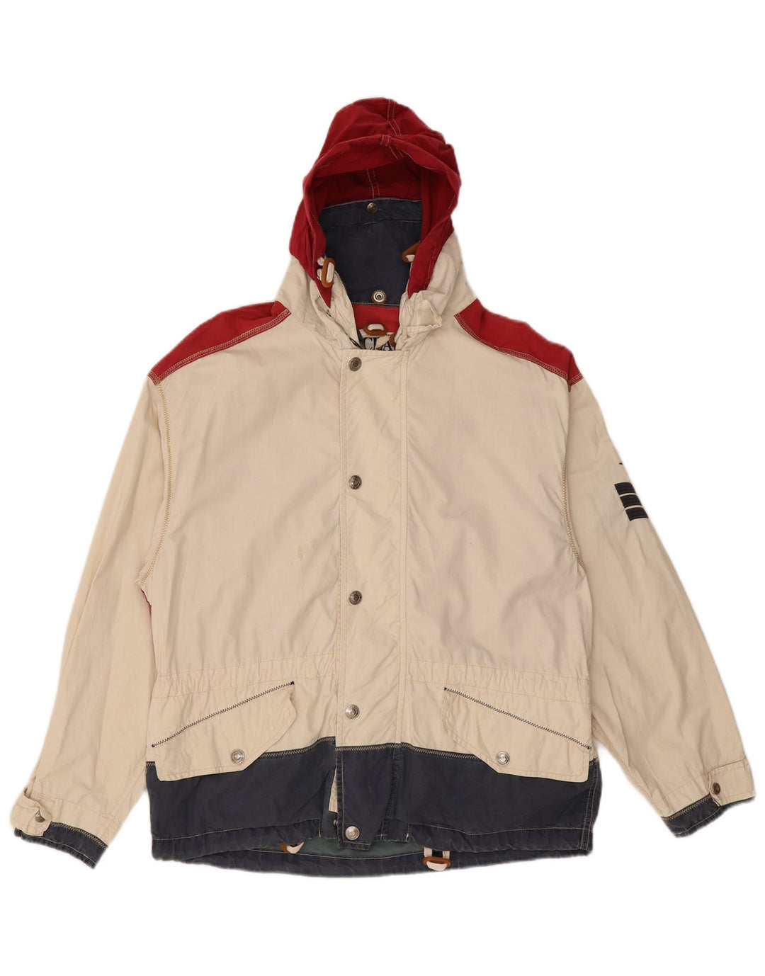 Ocean Star Herren-Windbreaker-Jacke IT 46 Small Weiß Colourblock Synthetik