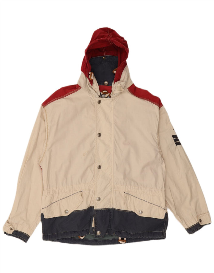 Ocean Star Herren-Windbreaker-Jacke IT 46 Small Weiß Colourblock Synthetik