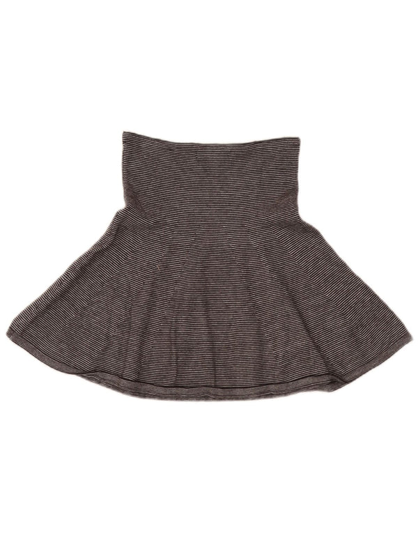 Zara Damen Minirock Small W26 Graue Nadelstreifen-Viskose