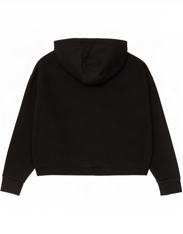 Reebok Womens Relaxed Fit Hoodie Jumper UK 12/14 Medium Black Cotton