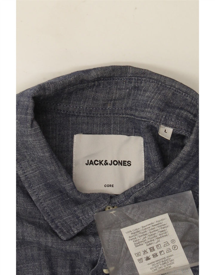 JACK & JONES Herren Core Shirt Large Marineblau meliert Baumwolle