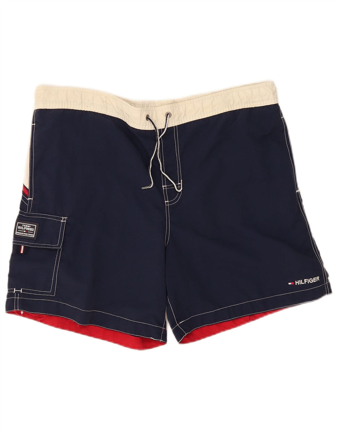 Tommy Hilfiger Herren-Cargo-Badeshorts, mittelgroß, Marineblau, Farbblock