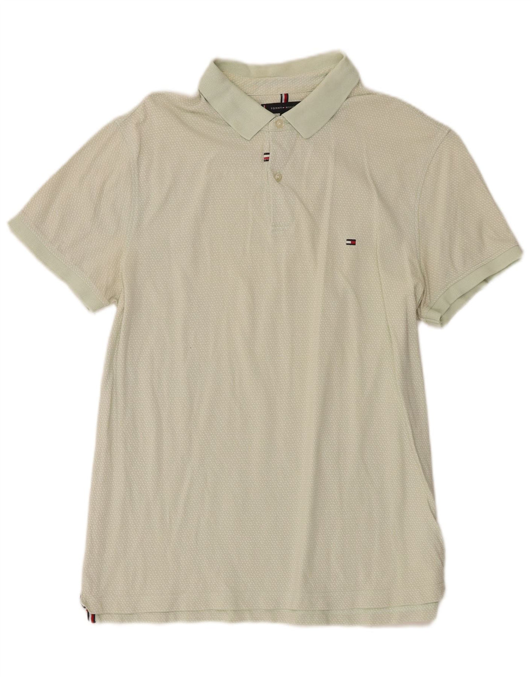 Tommy Hilfiger Herren Poloshirt XL Grün gepunktet