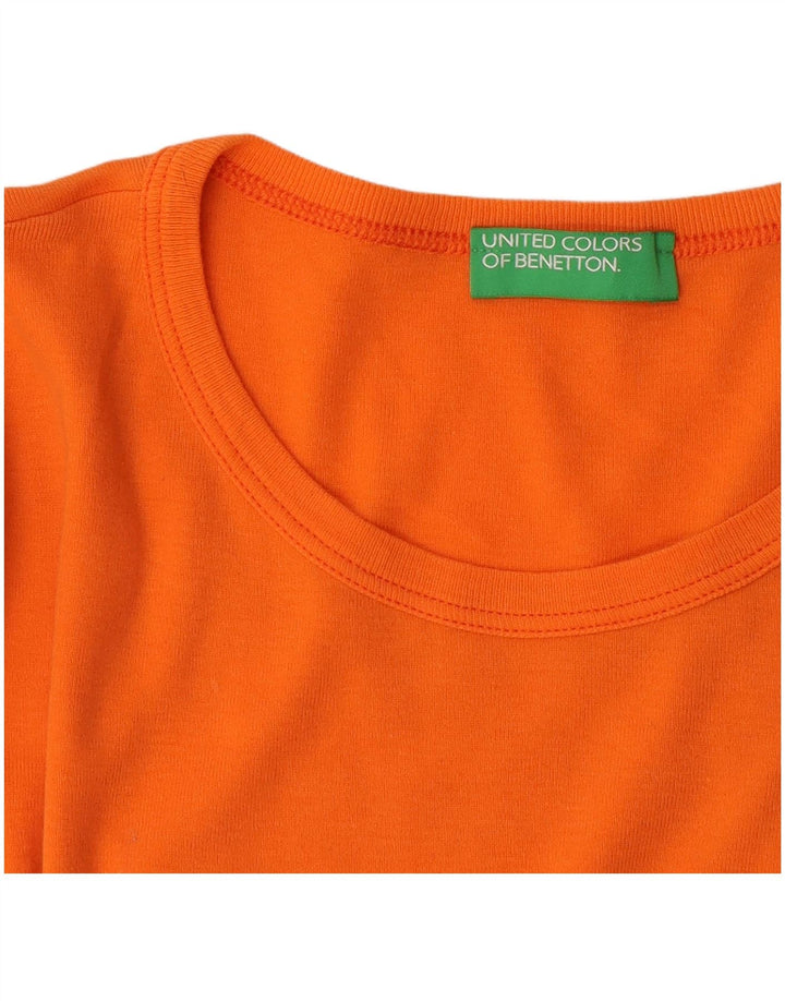 Benetton Womens Graphic T-Shirt Top UK 14 Medium Orange