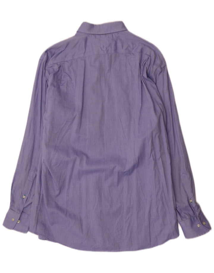 Tommy Hilfiger Herrenhemd, Größe 16, groß, blaue Baumwolle