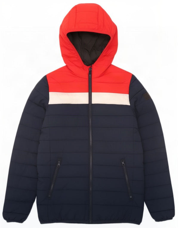 Jack & Jones Wattierte Jacke mit Kapuze für Jungen, 11–12 Jahre, Marineblau, Farbblock