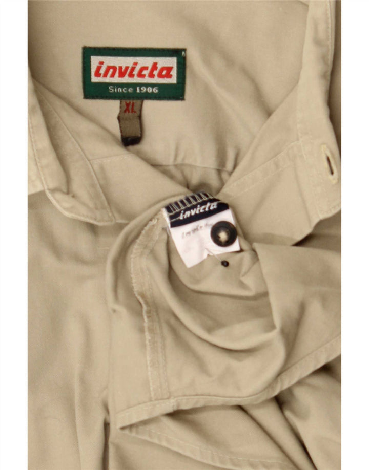 Invicta Herrenhemd XL Beige Baumwolle