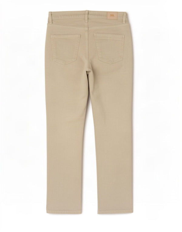 Zara Damen Straight Jeans EU 36 XS W26 L29 Beige
