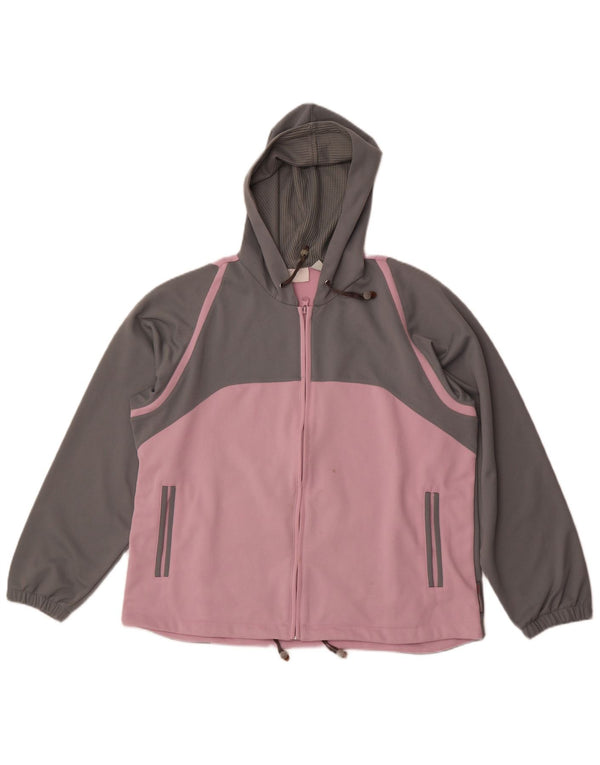 Diadora Damen-Trainingsanzug mit Kapuze, Top-Jacke, UK 14, Größe L, Rosa, Farbblock
