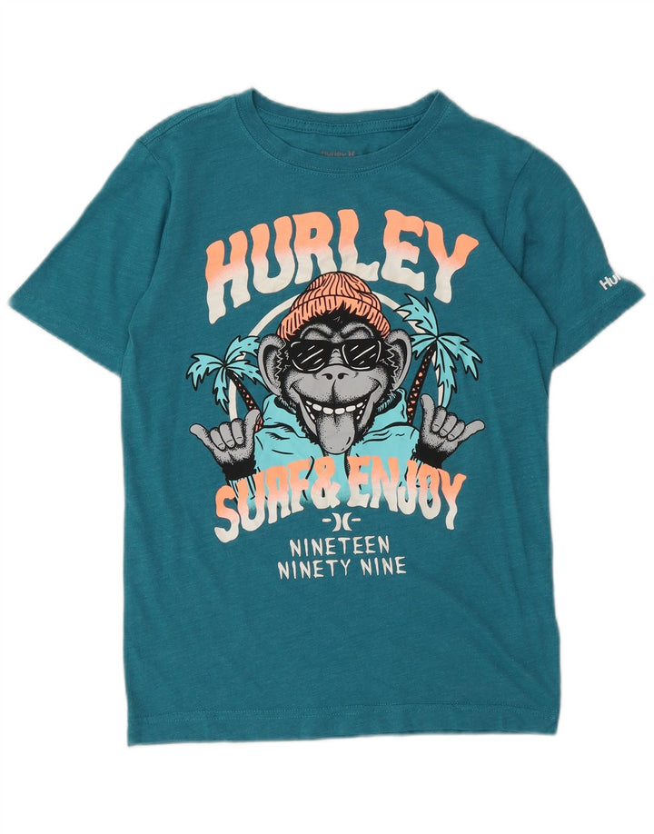 Hurley Grafik-T-Shirt für Jungen, 10–11 Jahre, mittelblaue Baumwolle