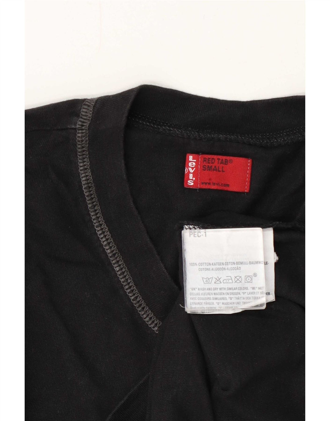 Levi's Herren-Oberteil, langärmelig, klein, schwarze Baumwolle
